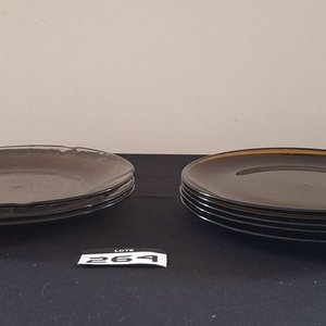 Juego de 12 Platos de Vidrio Color Caramelo - imagen 6