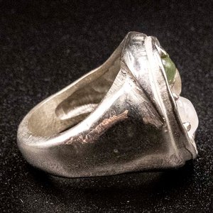 Anillo de Plata 950 con Rubolita, Piedra de Luna y Peridoto - imagen 2