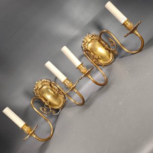 Par de Apliques de Bronce para Pared con Dos Luces Cada Uno - imagen 12