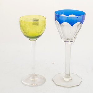 Juego de 2 Copas Altas de Cristal Verde y Azul - 18cm - imagen 2