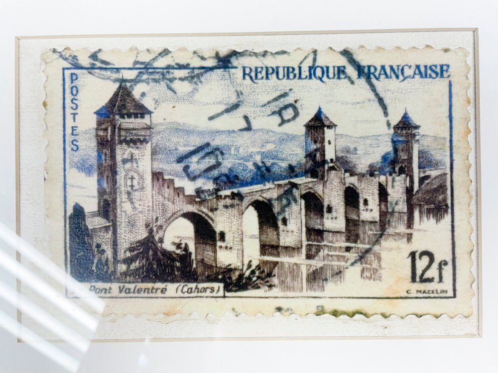 Cuadro sello postal francés en marco - imagen 2