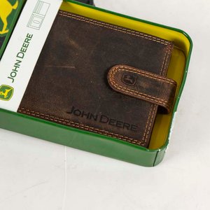 Billetera John Deere de Cuero Marrón con Caja Metálica Nueva - imagen 2