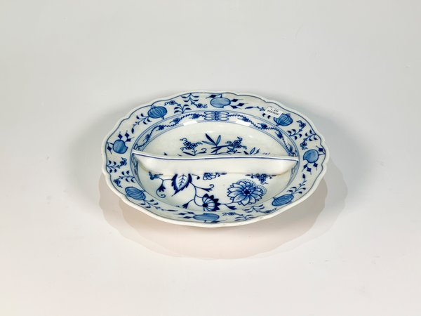 Copetinero de Porcelana Meissen Blanco con Flores Azules - Diámetro 31 cm - imagen 1