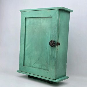 Botiquín de madera antiguo color verde menta - imagen 1