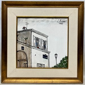 Oleo "Paris" de Jorge Ruano, 30x30 cm, Firmado - imagen 2