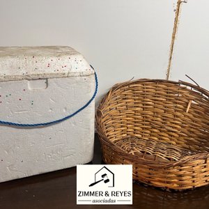 Canasta de Mimbre y Heladerita de Espuma Blanca - imagen 4
