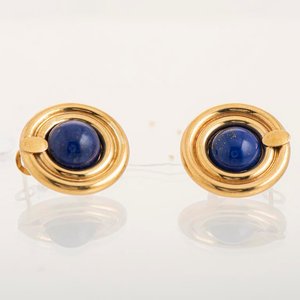 Conjunto Collar y Caravanas de Lapislázuli y Oro 18k - imagen 3