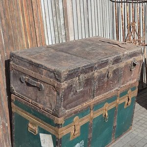 Lote de 3 baúles antiguos de viaje - imagen 13