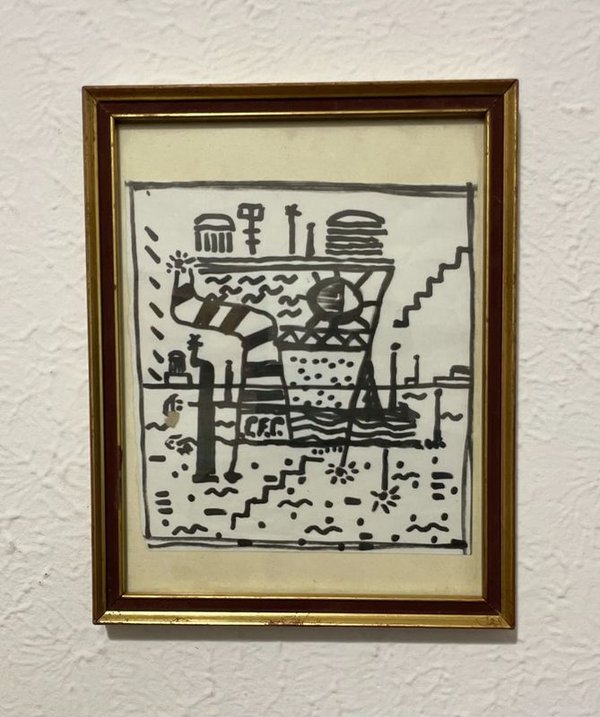 Dibujo abstracto firmado por Pablo Peralta - imagen 1