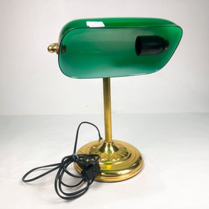 Lámpara de Escritorio de Bronce con Tulipa Verde Opalina - imagen 3