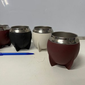 Set de 5 Mates de Acero Inoxidable y Cuerina - imagen 3