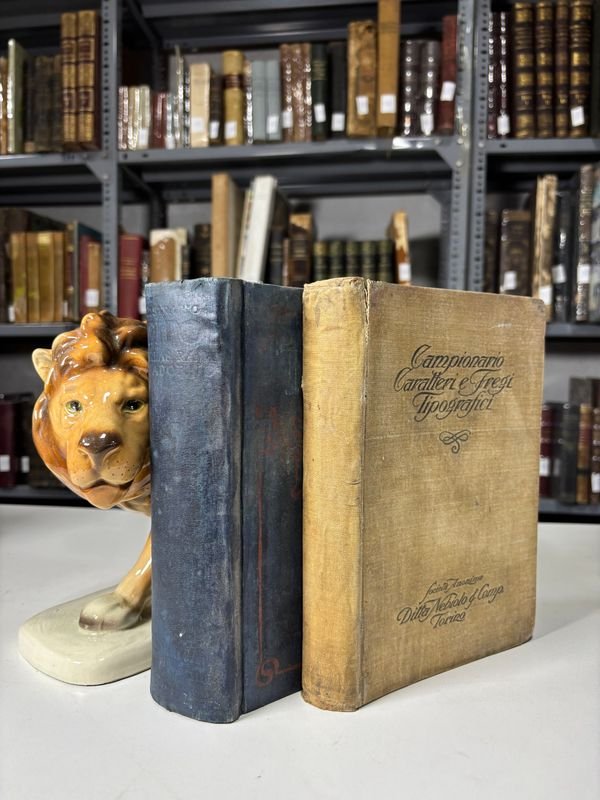 Lote siguiente: Tipografía del Siglo XX: Libros Antiguos con Estatua de León