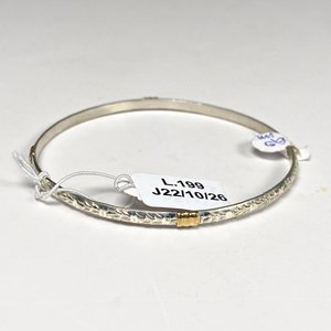 Esclava de Plata y Oro con Diseño Grabado - imagen 2