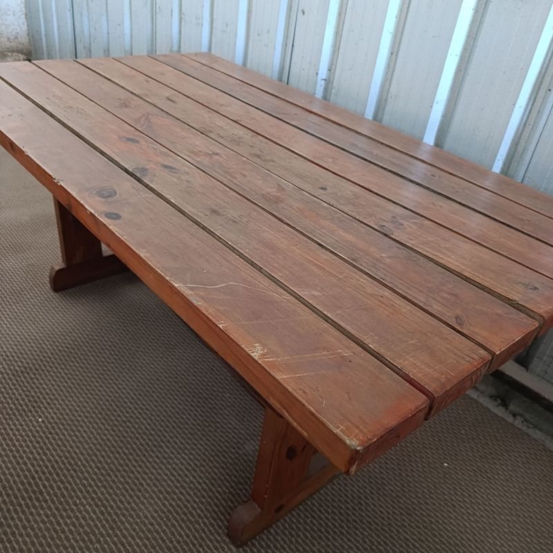 Mesa rectangular en madera maciza para barbacoa o exterior - imagen 5