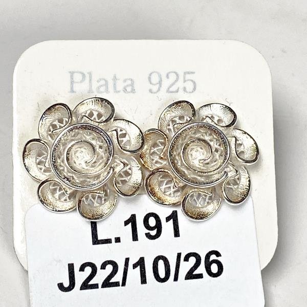 Par de Caravanas de Plata 925 Diseño Floral