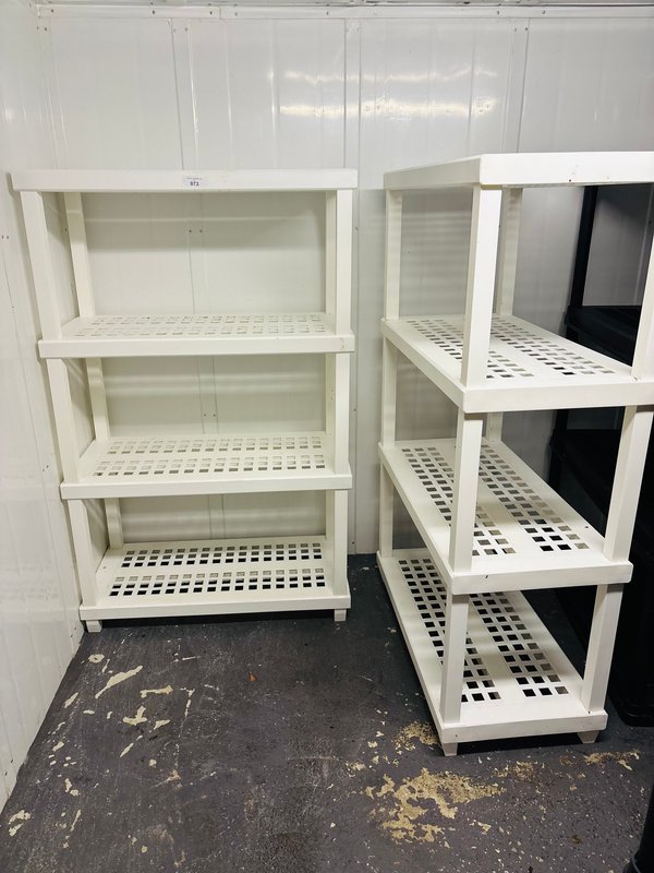 Dos Estanterías Plásticas Blancas Modulares 86x42x138cm