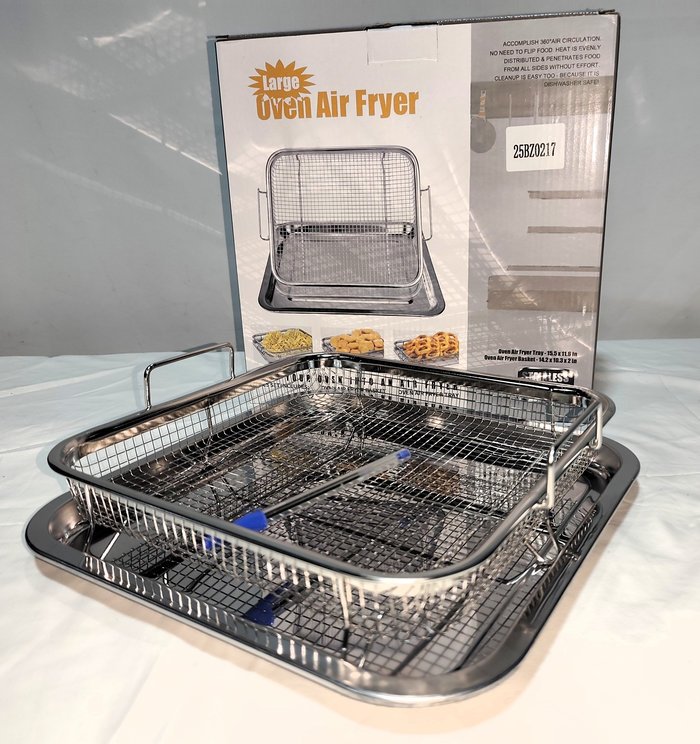 Asadera Cromada Tipo Air Fryer para Horno con Cesto Fritador Nuevo en Caja