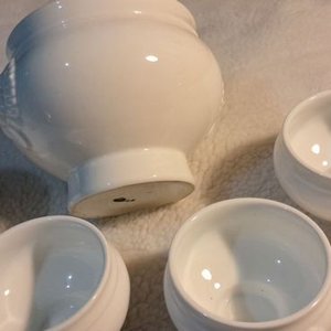 Juego de Compoteras de Loza Blanca con Rostros de León - imagen 3