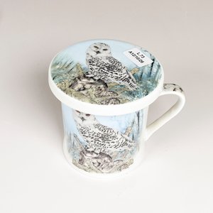 Par de Tazas de Porcelana China con Lechuzas y Tapas - imagen 7