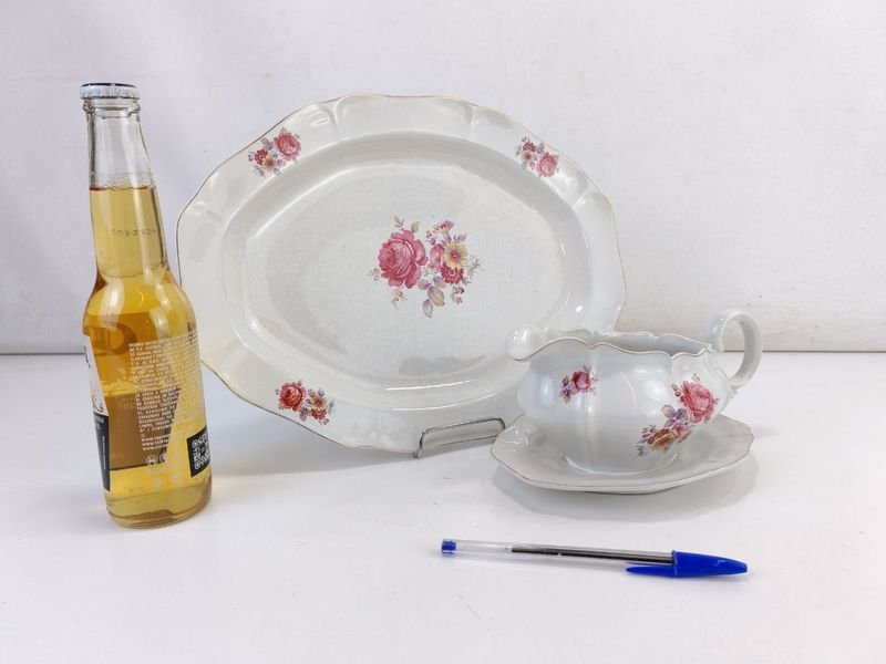 Bandeja Y Salsera Olmos - Piezas de Porcelana - imagen 3