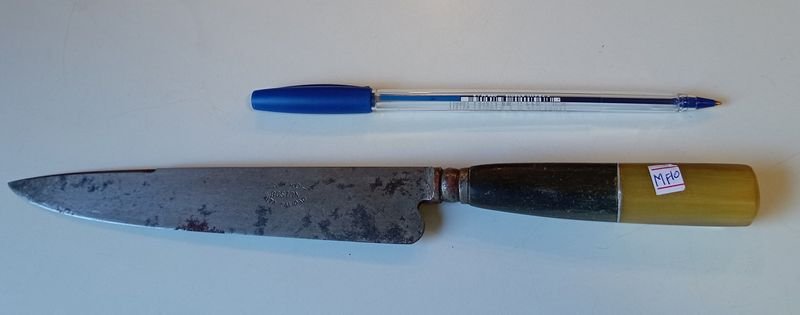 Cuchillo Criollo Antiguo Hoja Acero Boston, Cabo Madera y Baquelita