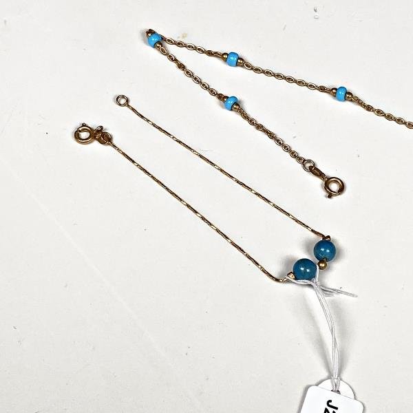 Dos Pulseras Enchapadas con Turquesas