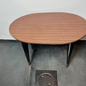 Mesa Ratona Oval Estilo Americano Enchapada - imagen 2