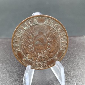 Moneda Argentina 2 Centavos 1884 Cobre - imagen 5