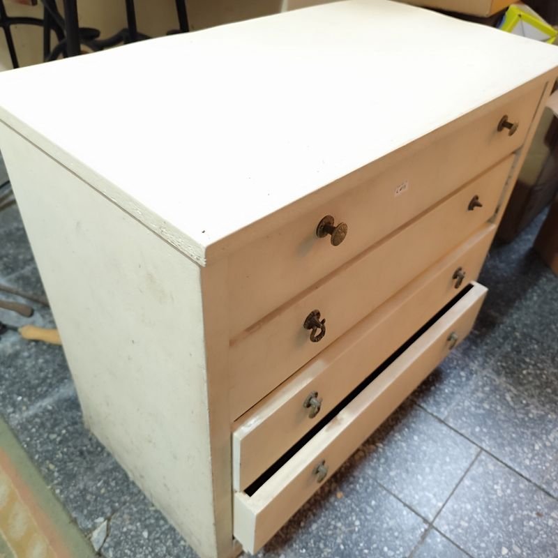 Cajonera blanca de 4 cajones, diseño antiguo - imagen 2