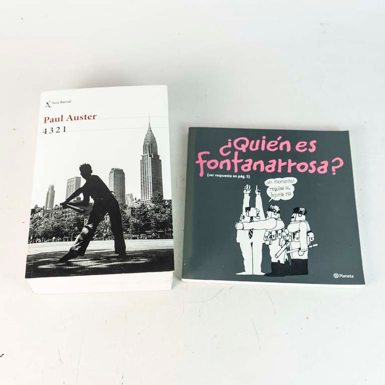 2 Libros: Paul Auster 4321 y Quién es Fontanarrosa