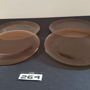 Juego de 12 Platos de Vidrio Color Caramelo - imagen 3