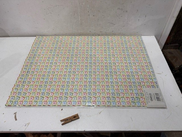 Papel Decorativo Doble Faz con Números