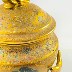 Potiche orietal en porcelana, tirante de animal mitológico de 42 cm - imagen 4