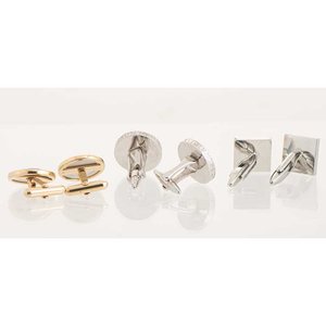 3 Pares de Gemelos Metálicos con Diseños Variados - imagen 5