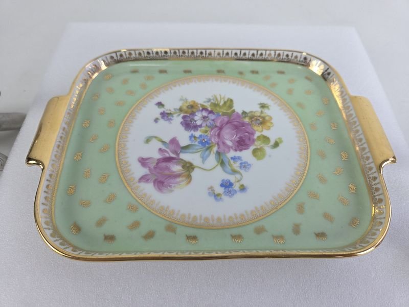 Juego de porcelana francesa Limoges, bandeja y accesorios - imagen 3