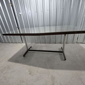 Mesa Rectangular con Tapa de Madera y Vidrio - imagen 7