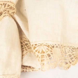 Mantel Antiguo Bordado y Calado Beige 200x210 cm - imagen 2