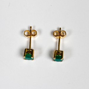 Par de Caravanas de Oro 18k con Esmeraldas - imagen 3