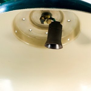 Colgante Moderno Tipo Galponero Verde y Blanco, Una Luz - imagen 2