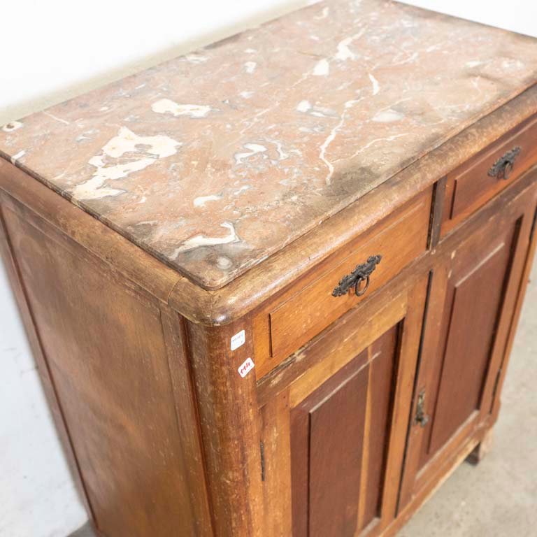Aparador con tapa de mármol y detalles en madera - imagen 2