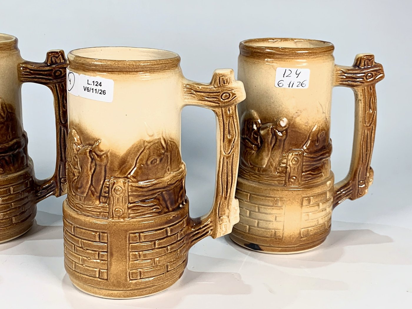 Jarras de Cerveza Cerámica "Semana de Lavalleja 1981" - Set de 4
