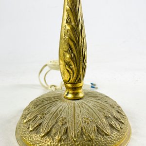 Lampara de sobremesa en bronce con esfera en ceramica con pantalla 53 cm - imagen 3