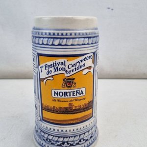 L 486 - 1 Pieza - Decorativo jarron de cerveza conmemorativo del 1er Festival Cervecero de Montevideo, con detalles en relieve y publicidad de Cerveza Norteña - imagen 2