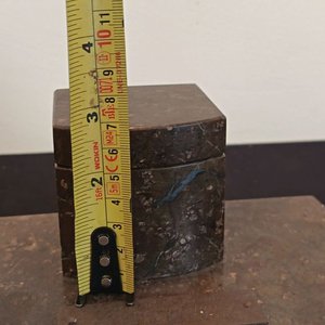 Antiguo Tintero de Escritorio con Abrecartas y Pisa Papel en Mármol Jaspeado - imagen 2