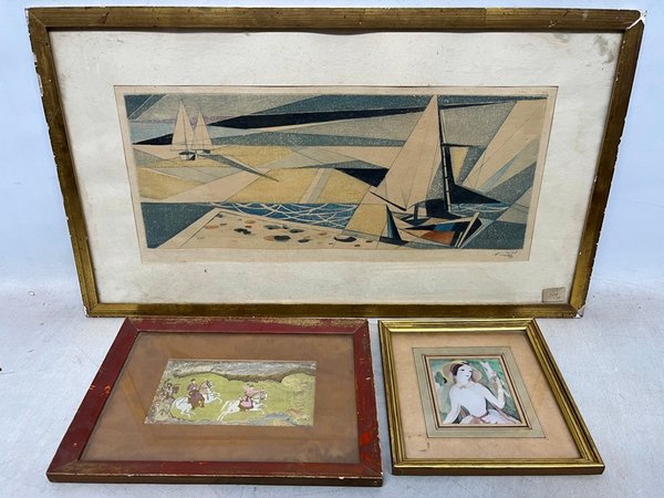 Lote siguiente: Grabado de Veleros por Marie Laurencin