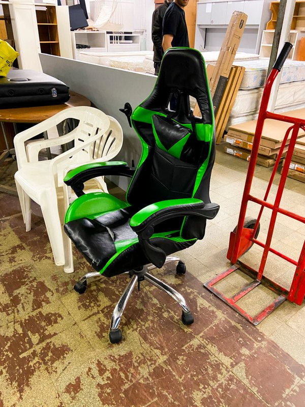 Silla Gamer Ergonómica Negra y Verde