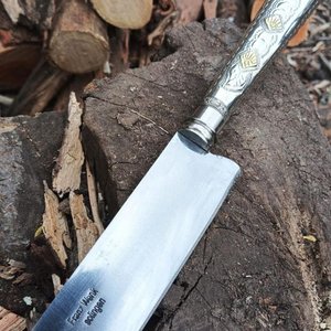 Cuchillo Franz Wenk Solingen Cabo Alpaca con Apliques Bronce - imagen 3