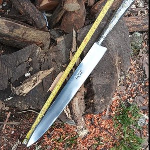 Cuchillo Franz Wenk Solingen Cabo Alpaca con Apliques Bronce - imagen 4