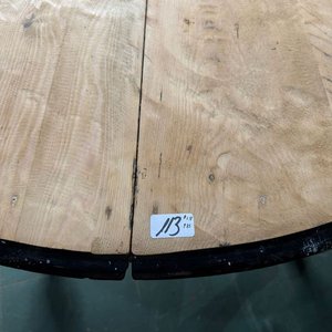 Mesa redonda extensible de madera de pino blanco - imagen 1