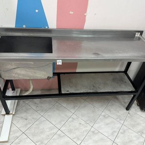 Mesada de Acero Inoxidable con Bacha y Estante - imagen 2